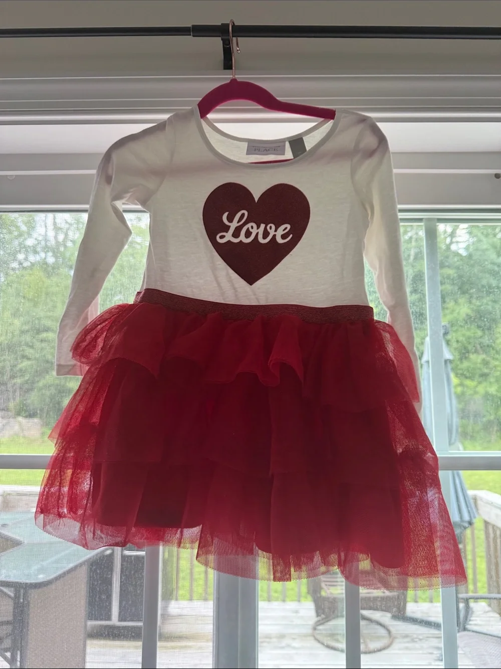 The Children's Place White & Red 'Love' Tulle Skirt Dress